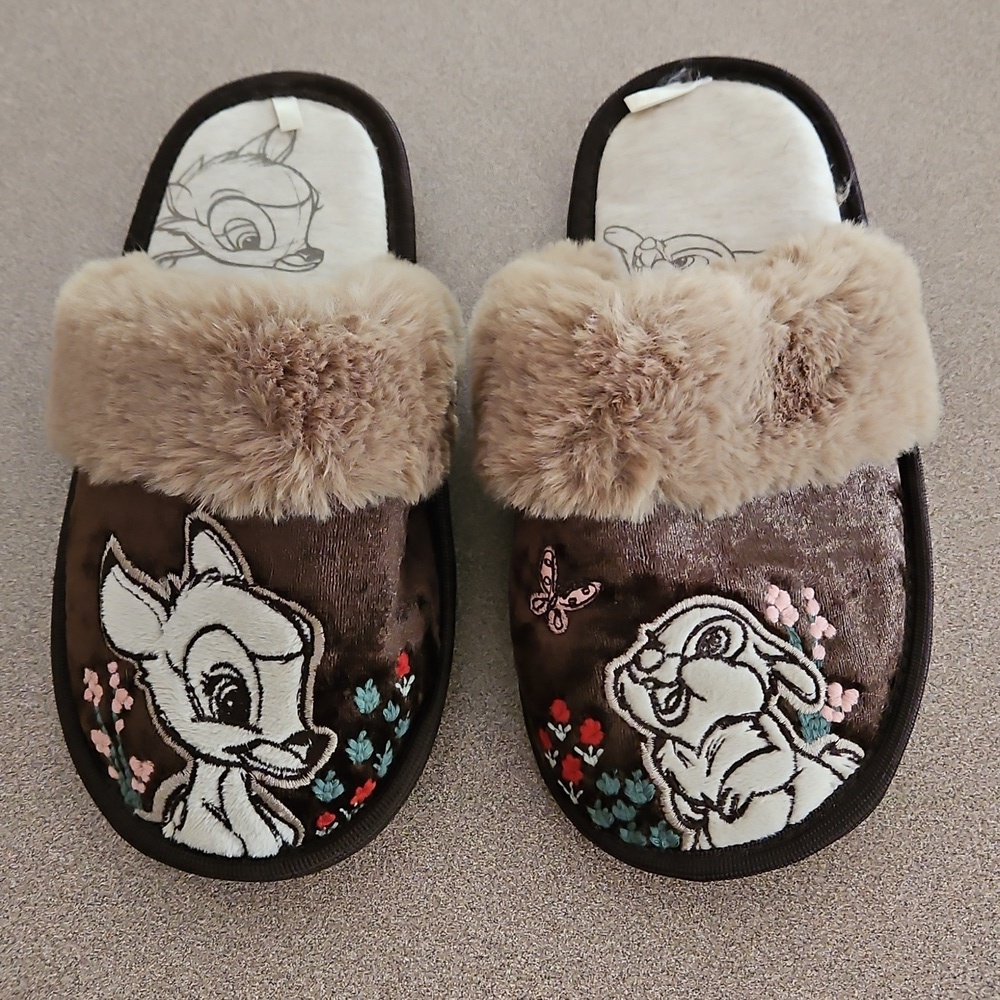 Disney Bambi Thumper Fuzzy Slippers Sz Small - Picture 2 of 8